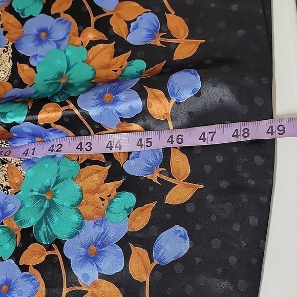 💥host pick❤️VINTAGE 80S VIBE  Satin Abstract floral customade Maxi dress - Picture 15 of 16